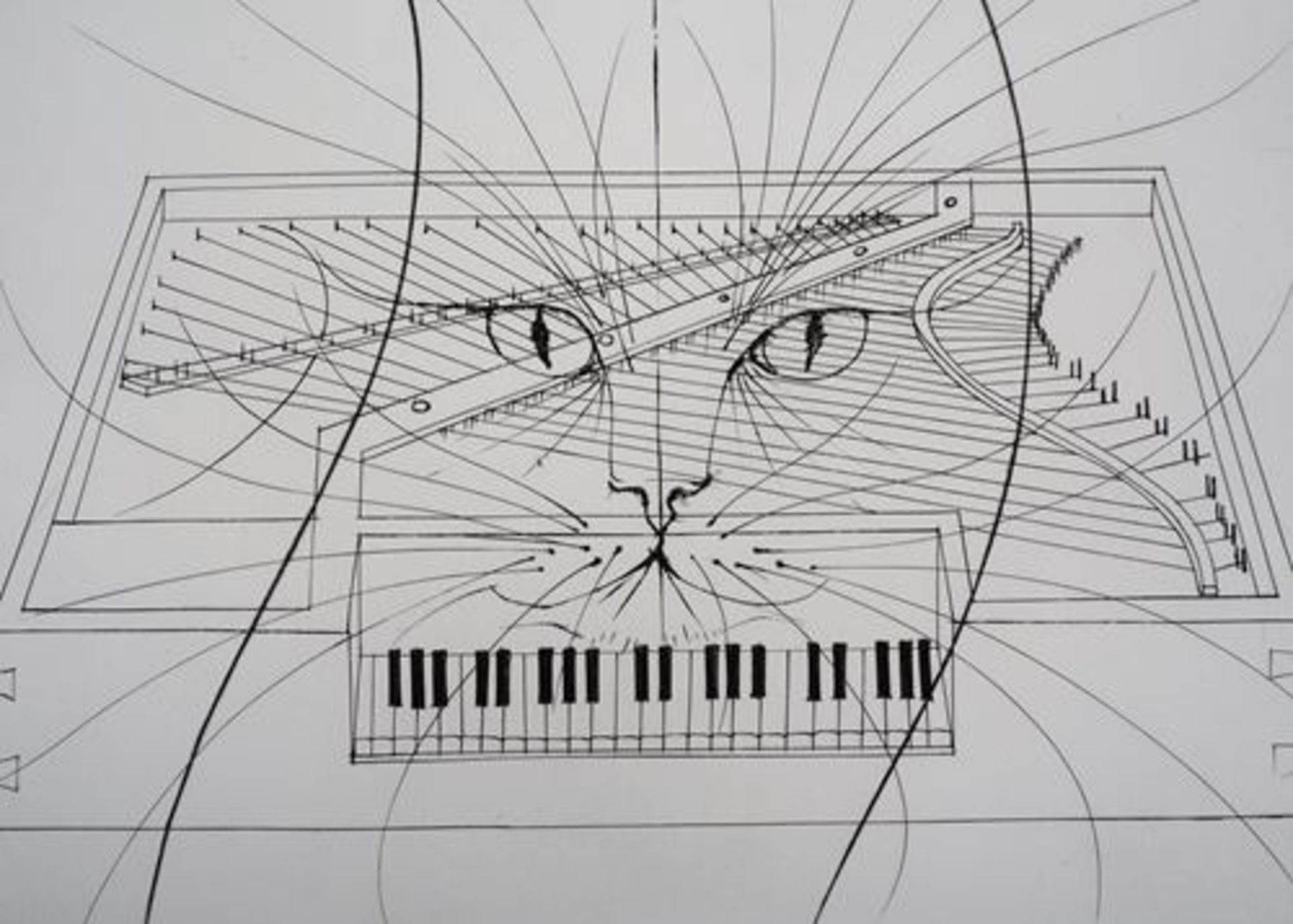 Pierre-Yves Trémois (1921 - ) - Le chat au piano - Gravure originale - Sur vélin [...] - Bild 4 aus 6