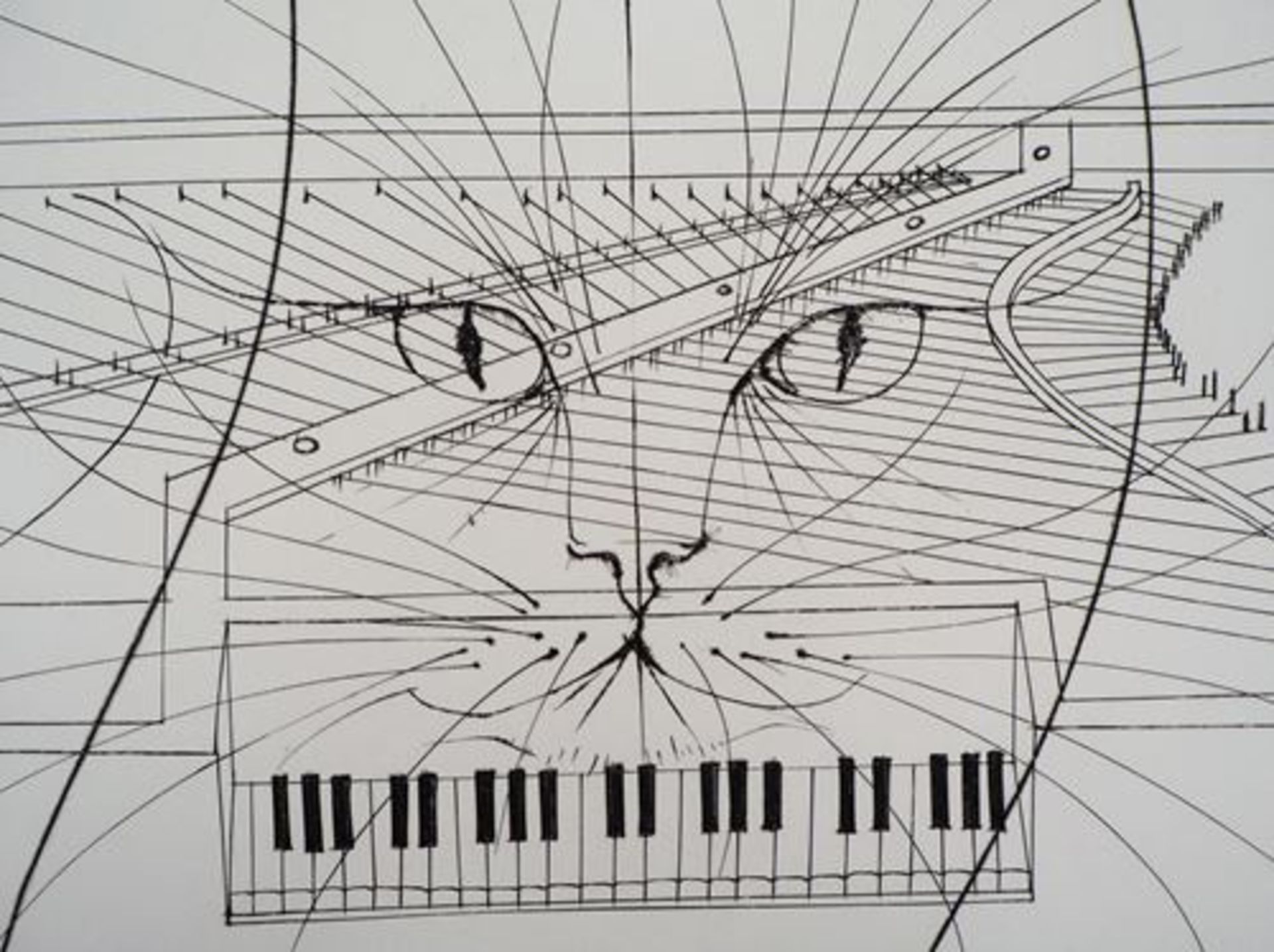 Pierre-Yves Trémois (1921 - ) - Le chat au piano - Gravure originale - Sur vélin [...] - Bild 5 aus 6
