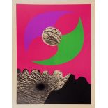 Pierre-Alain HUBERT - Composition lunaire - Lithographie en couleur sur vélin [...]