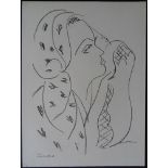 Henri MATISSE (1869-1954) (after) - Woman in headscarf - Lithograph from a 1941 [...]