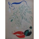 Marc CHAGALL (d'après) - Couple avec un âne bleu, c. 1945 - Lithographie et [...]