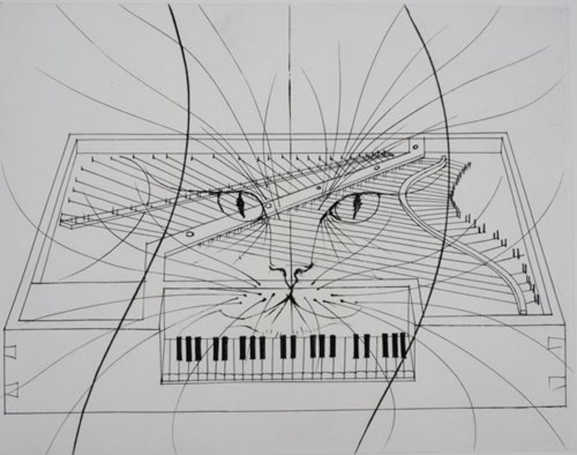 Pierre-Yves Trémois (1921 - ) - Le chat au piano - Gravure originale - Sur vélin [...] - Bild 3 aus 6