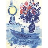 Marc Chagall - Fly boat with bouquet - Lithograph on japan paper. - Reference [...]