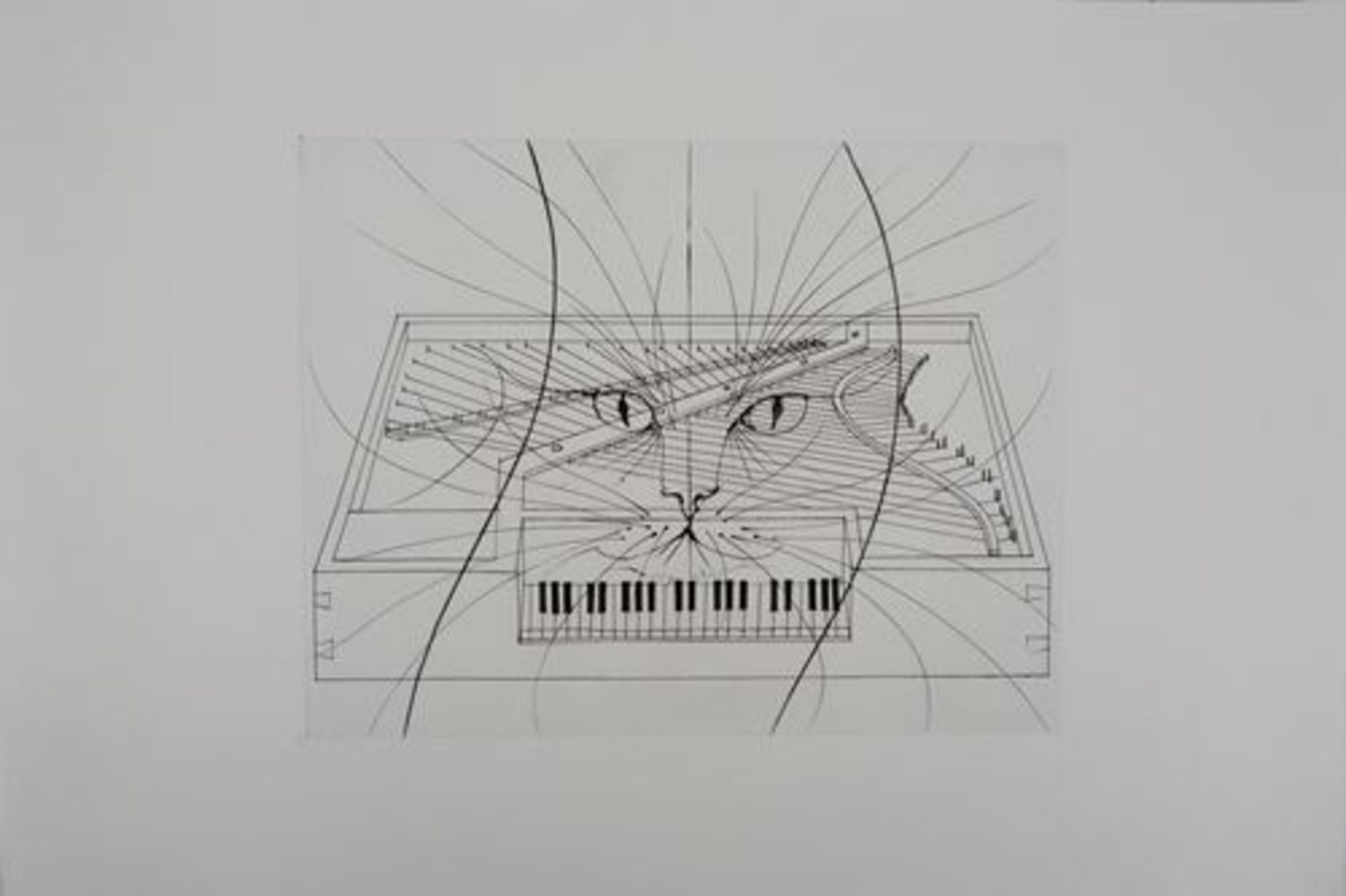 Pierre-Yves Trémois (1921 - ) - Le chat au piano - Gravure originale - Sur vélin [...] - Bild 2 aus 6