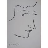 Henri MATISSE (1869-1954) - Portrait in profile, 1952 - Lithograph (Mourlot [...]