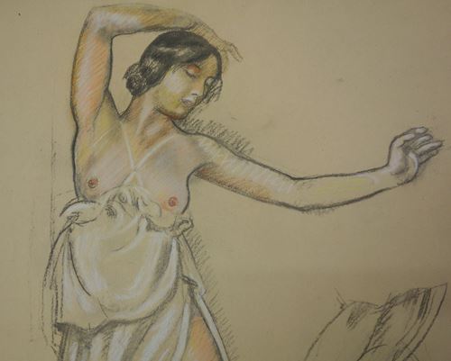 Maurice DENIS - Nude Study, 1924 - Pastel enhanced lithograph - Signed in the [...] - Image 3 of 5