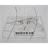 Pierre-Yves Trémois (1921 - ) - Le chat au piano - Gravure originale - Sur vélin [...]
