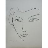 Henri MATISSE - Visage souriant - Lithographie d'après un dessin de l'artiste ; [...]