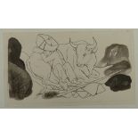 Pierre-Yves TREMOIS - Resting bull - Original drawing in Indian ink - On Arches [...]