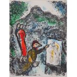 Marc CHAGALL - Couple et artiste devant Saint Jeannet, 1972 - Lithographie [...]