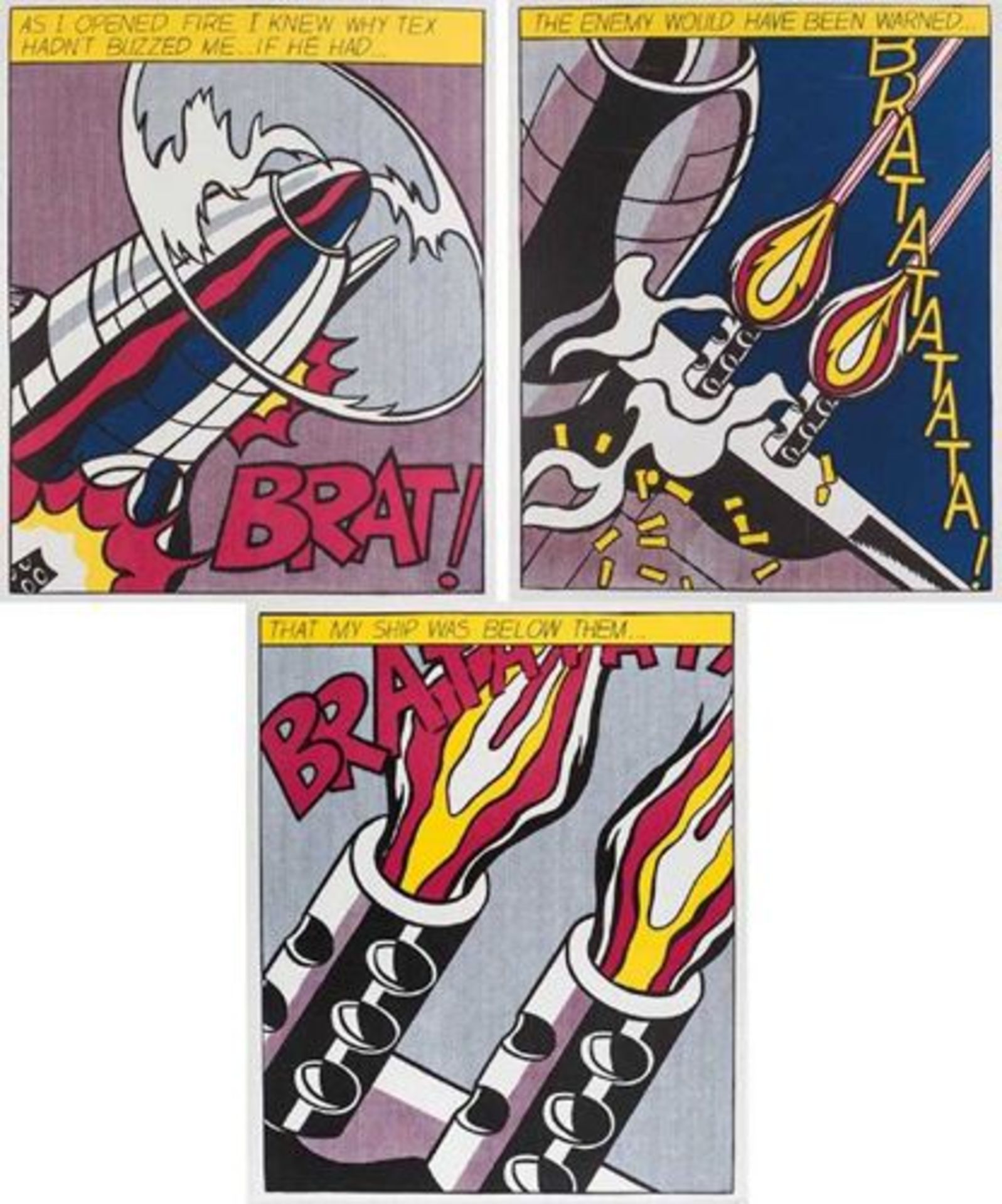 Roy Lichtenstein (1923-1997) As I opened fire Triptych lithography full set of three [...]