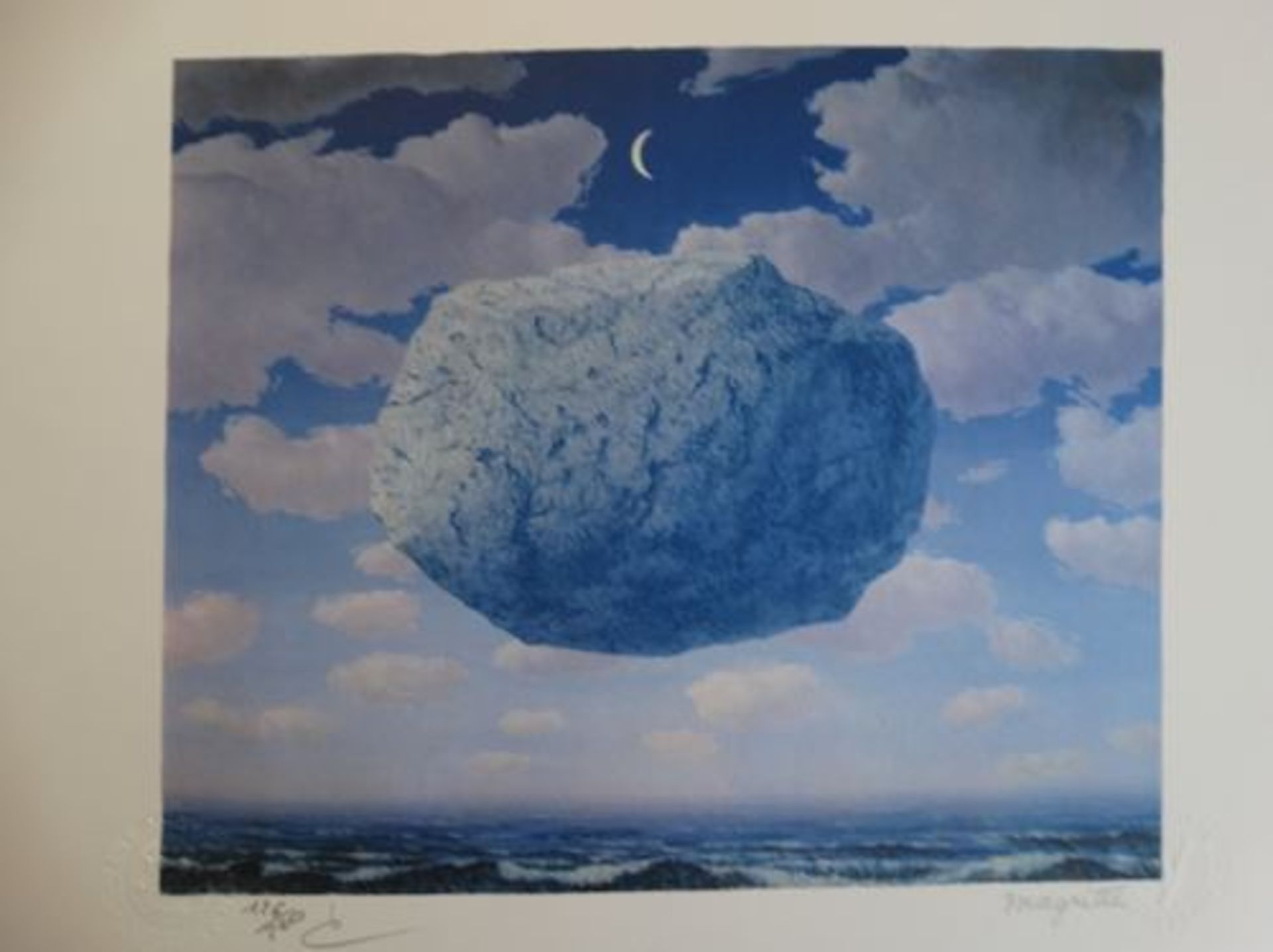 Rene Magritte (1898-1967) (After) COA on back from MAGRITTE FOUNDATION Lithograph on [...]