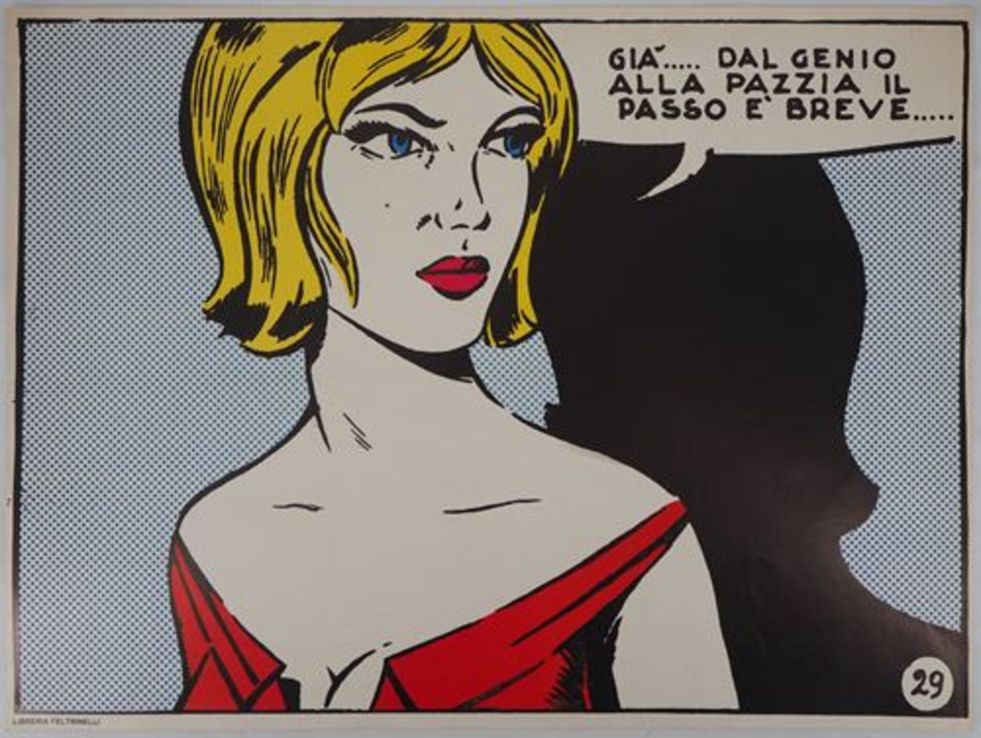 In the style of Lichtenstein Young blonde woman Offset-Litho (tone by tone print) On [...]