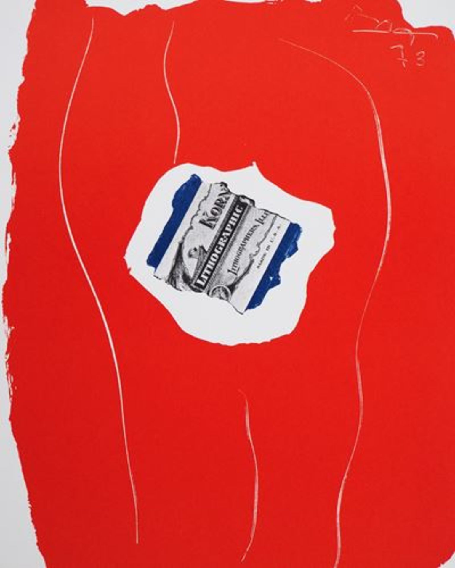 Robert MOTHERWELL Tricolor Original lithograph (Mourlot workshop) Signed in the [...] - Bild 4 aus 5