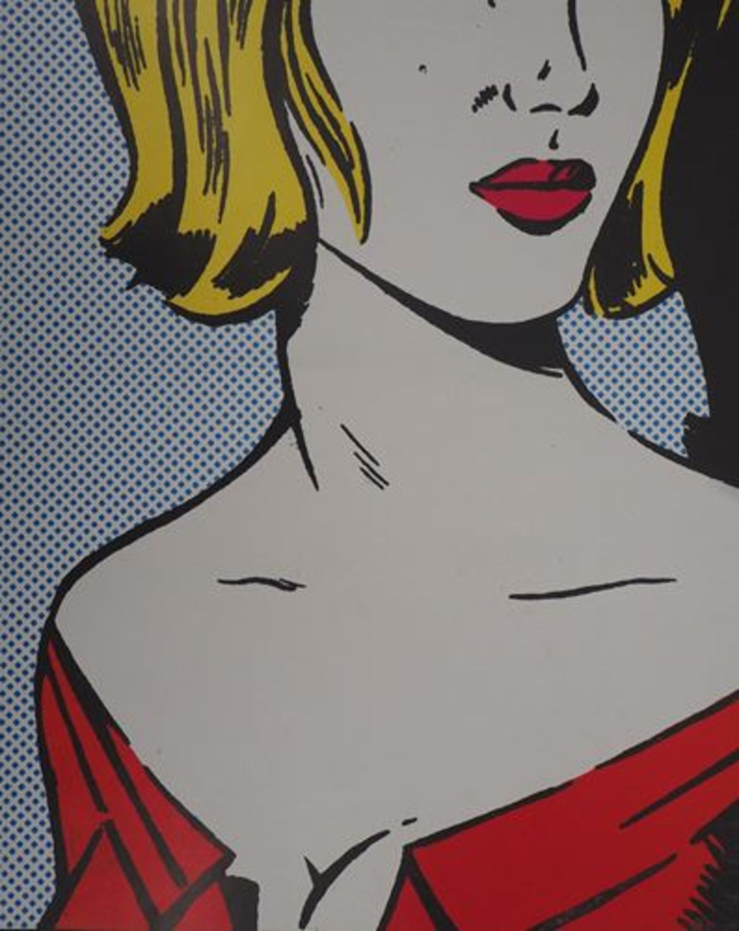 In the style of Lichtenstein Young blonde woman Offset-Litho (tone by tone print) On [...] - Bild 6 aus 7