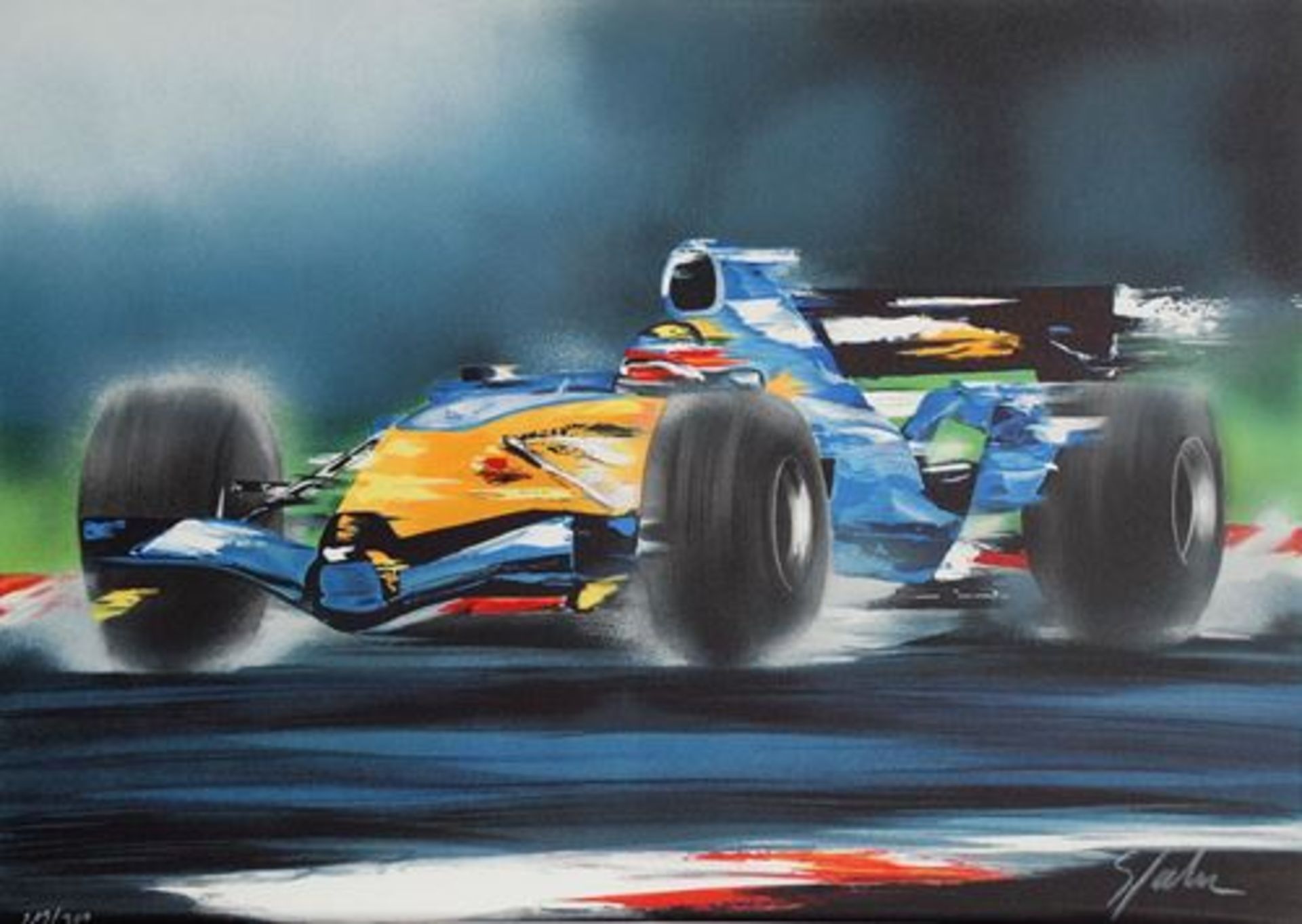 Victor Spahn Formule 1 (2) Lithograph on vélin d'Arches paper Hand signed & [...]