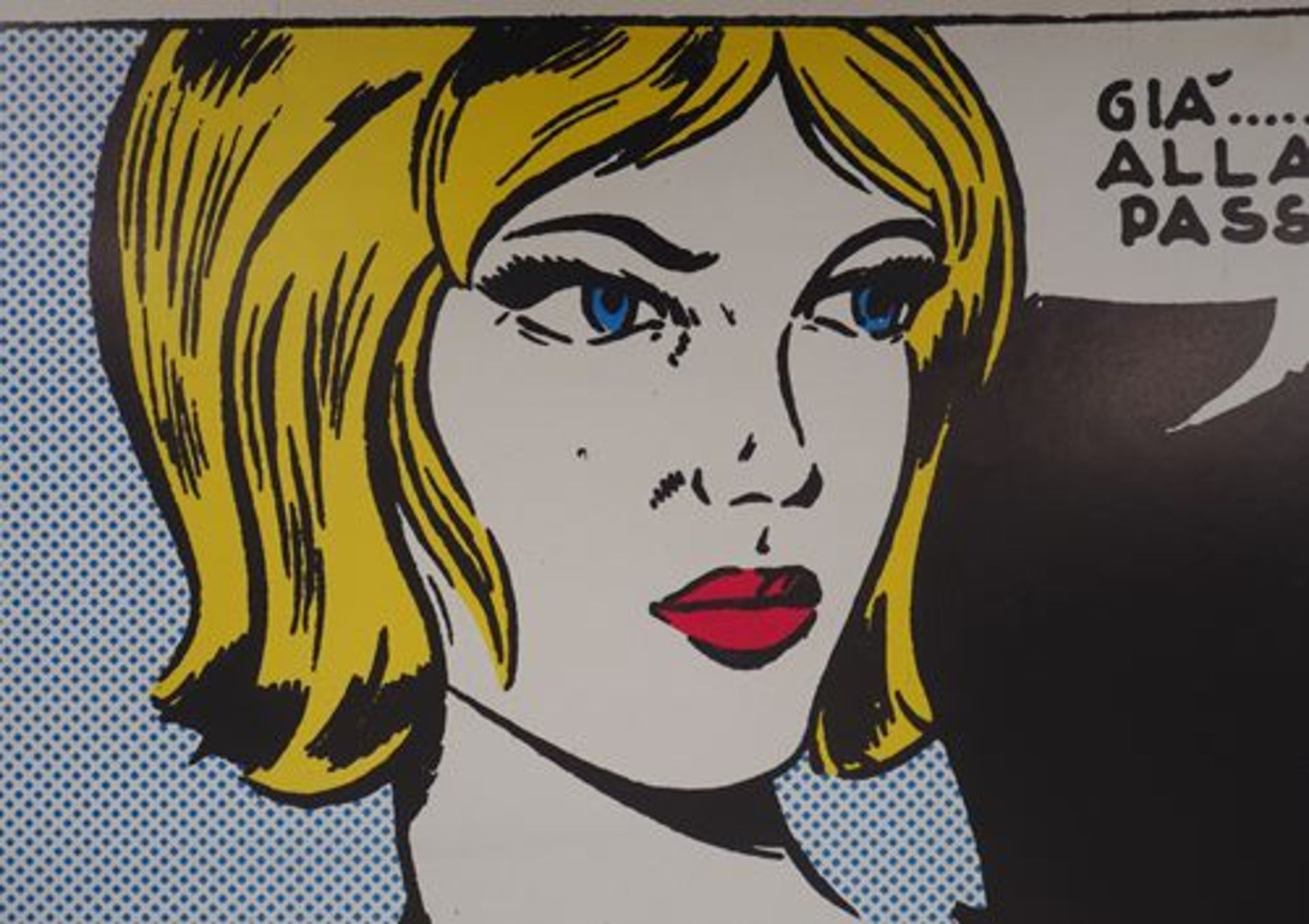 In the style of Lichtenstein Young blonde woman Offset-Litho (tone by tone print) On [...] - Bild 4 aus 7