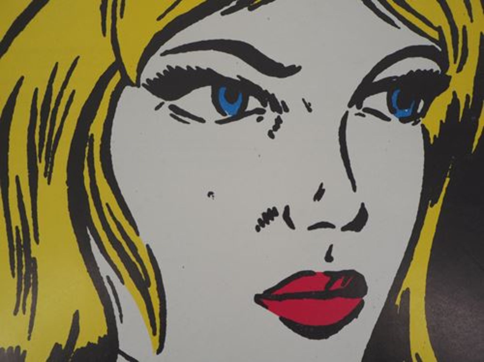 In the style of Lichtenstein Young blonde woman Offset-Litho (tone by tone print) On [...] - Bild 5 aus 7