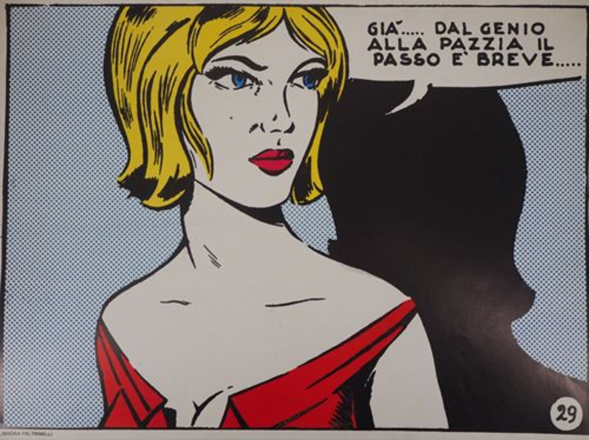 In the style of Lichtenstein Young blonde woman Offset-Litho (tone by tone print) On [...] - Bild 7 aus 7