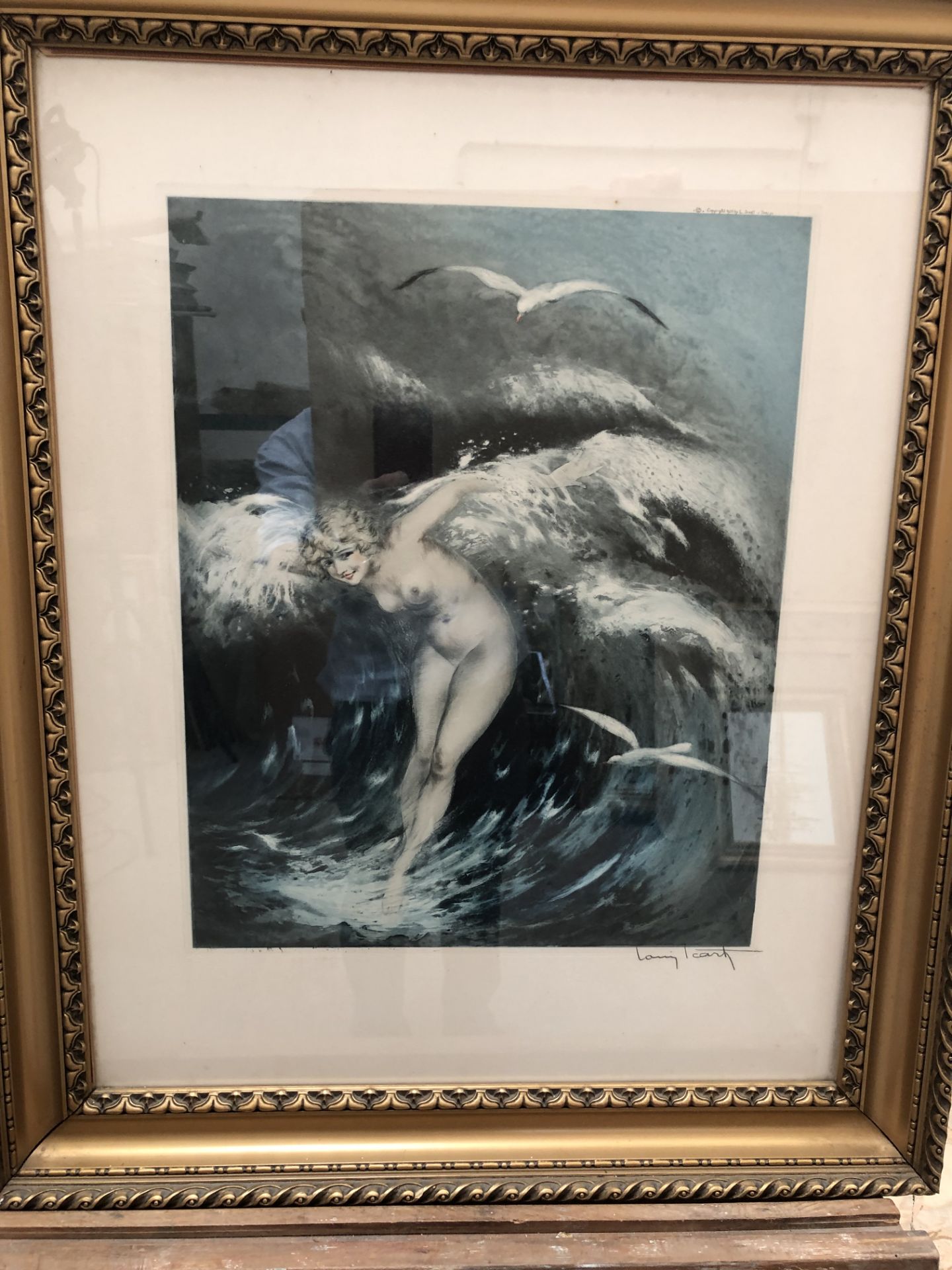 Louis ICART (1888-1950). La vague. Eau-forte en couleurs. 40 x 50,5 cm (cuvette). [...]