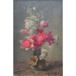 Paul Claude JANCE (1840-1915). Vase de fleurs. Toile, signée en bas à droite. 41 x [...]