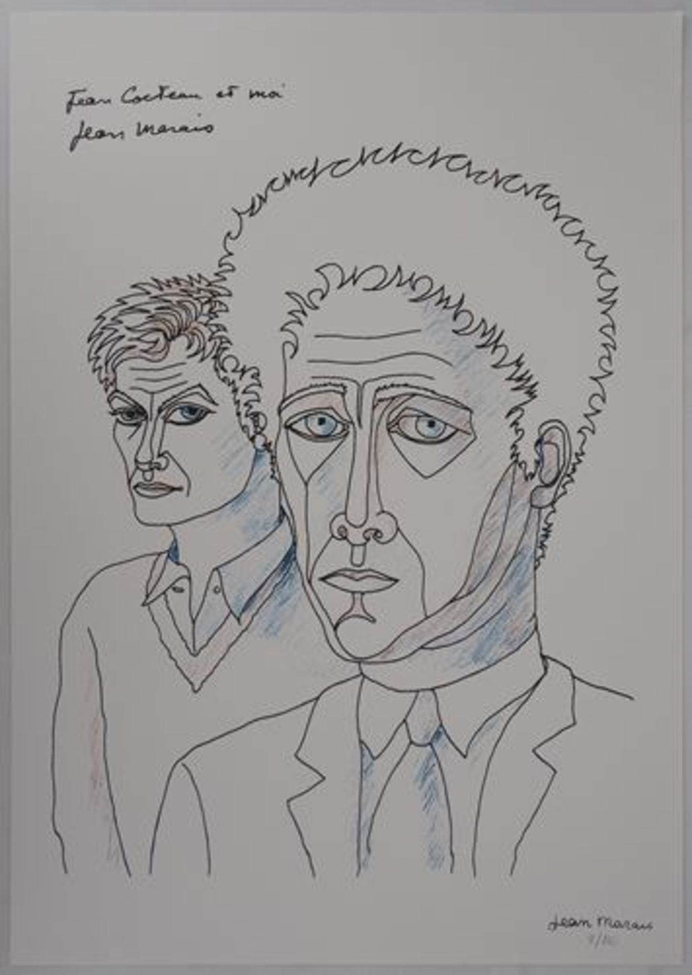 Jean MARAIS (1913 - 1998) "Jean Cocteau and me" Offset lithograph (printed tone by [...]