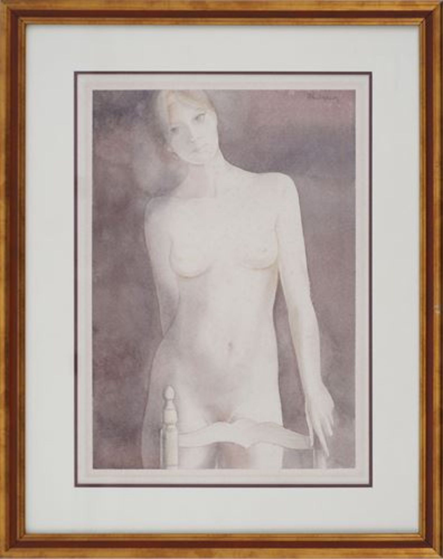 Patrick PHILIPPON Portrait of a nude woman Original watercolour Signed bottom [...]