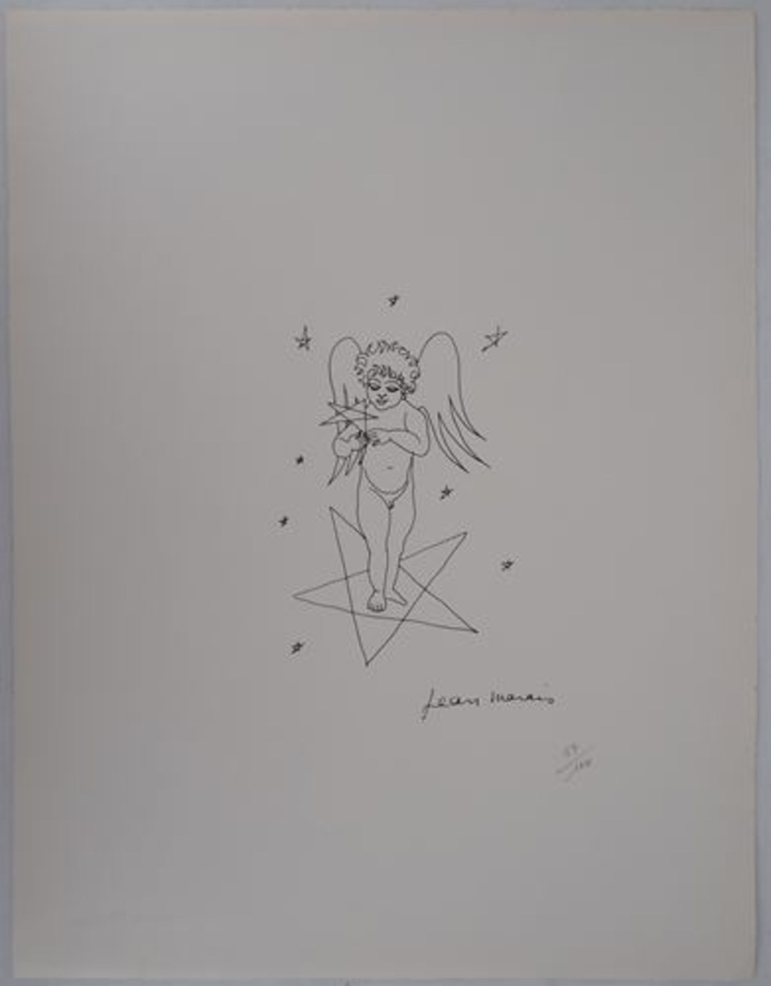 Jean MARAIS (1913 - 1998) Angel to the star Lithograph on Arches Vellum Signed in [...] - Bild 3 aus 5