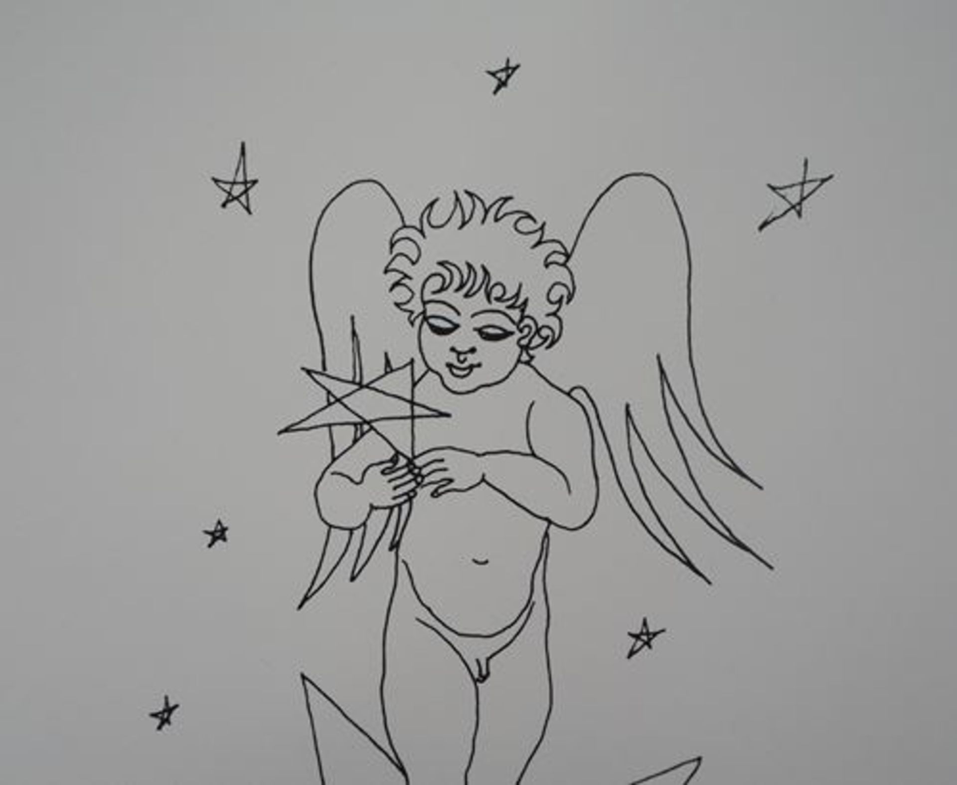 Jean MARAIS (1913 - 1998) Angel to the star Lithograph on Arches Vellum Signed in [...] - Bild 4 aus 5