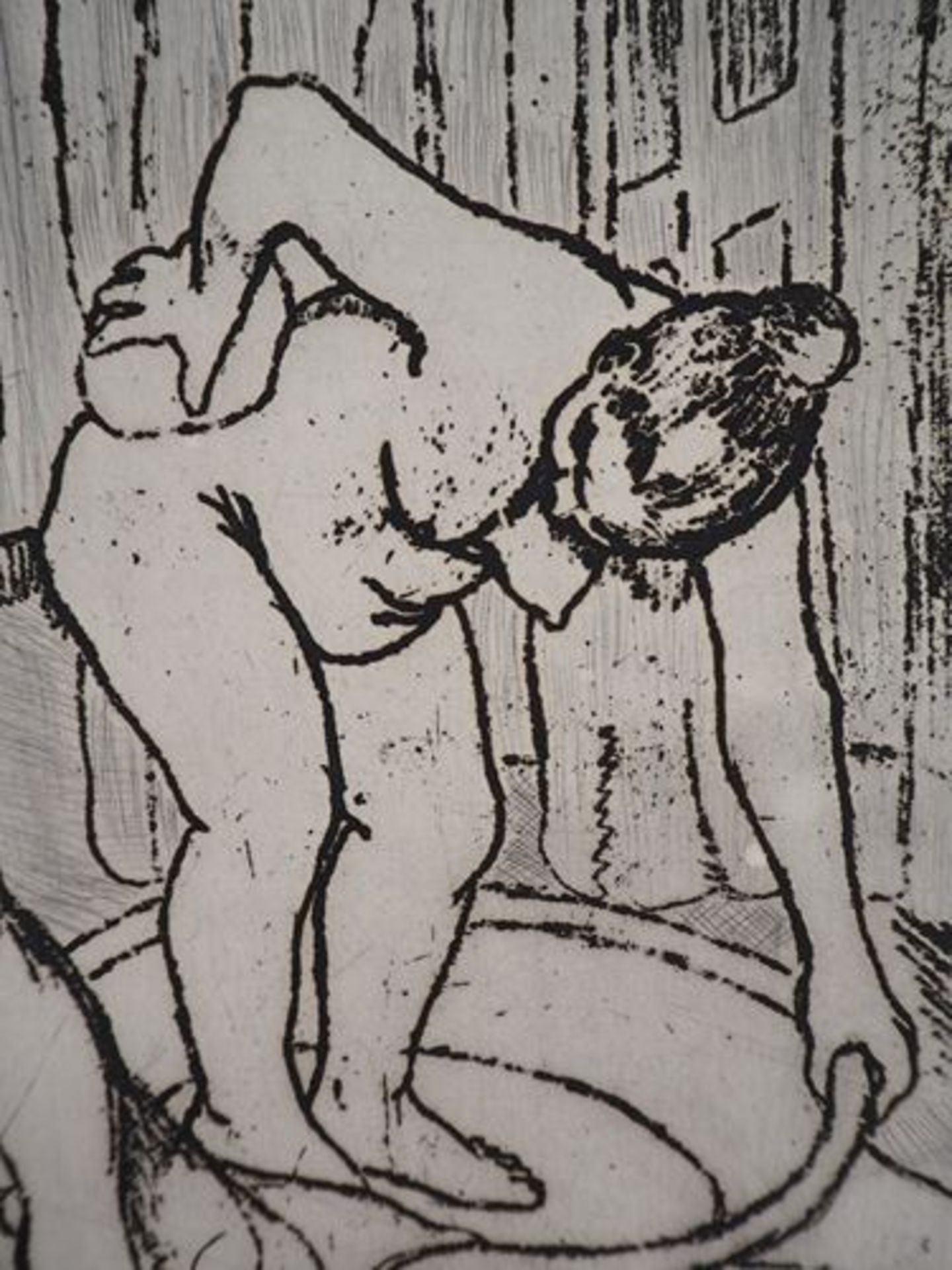 Suzanne VALADON Catherine lavant son dos Gravure originale (pointe sèche et vernis [...] - Bild 5 aus 7