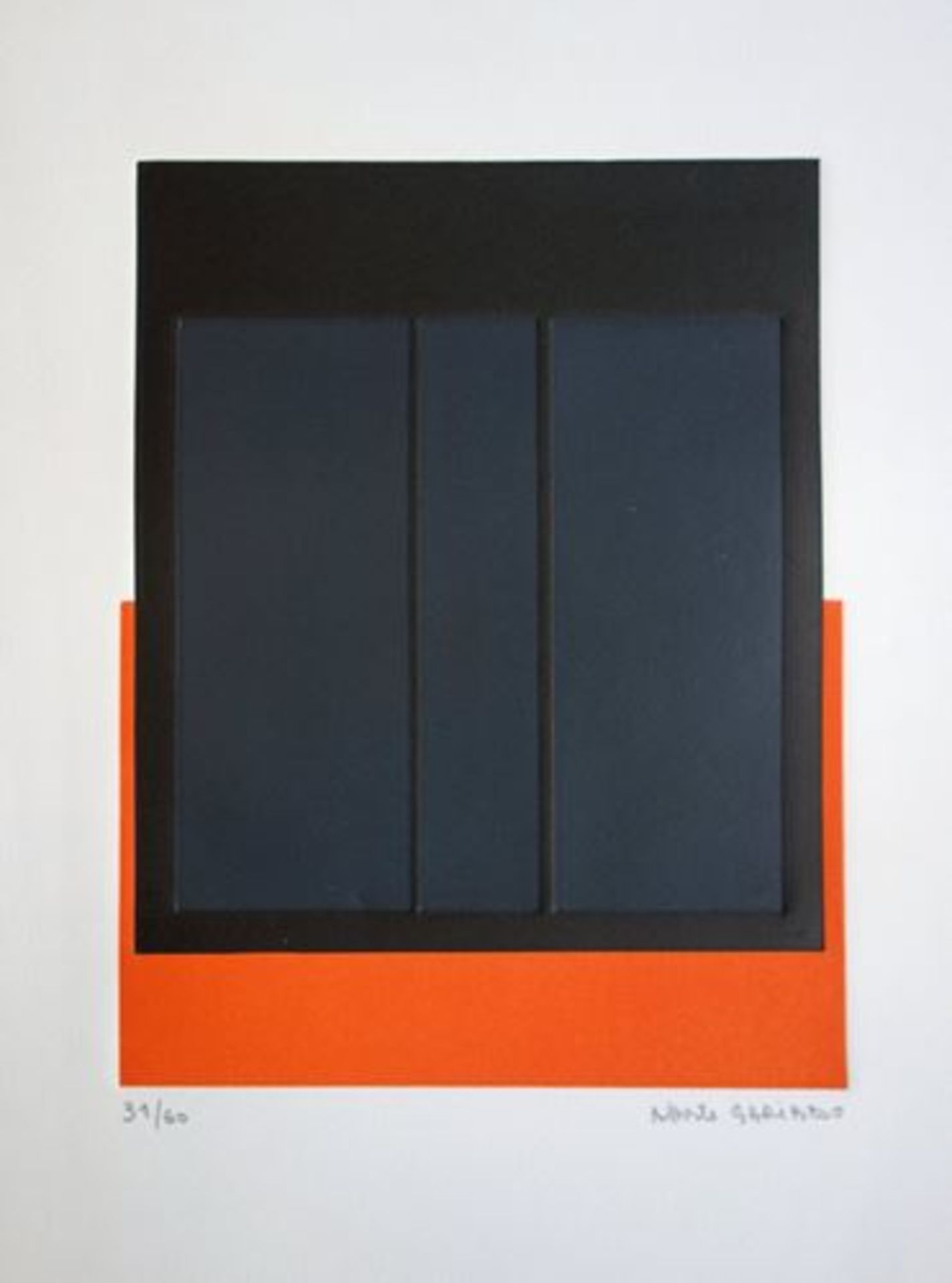 Alberte GARIBBO Black squares on orange Original engraving Signed in pencil Numbered [...]