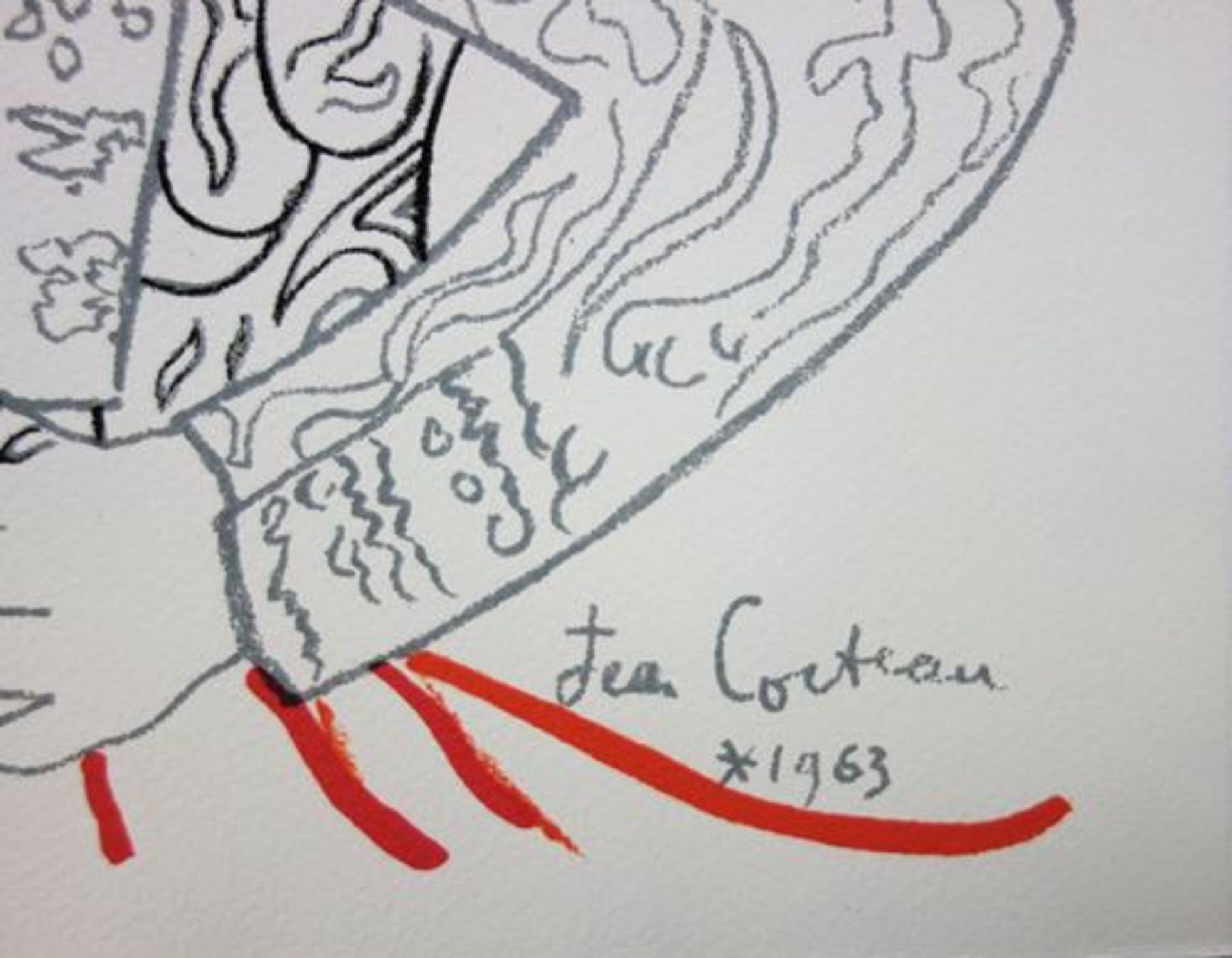 Jean Cocteau (1889-1963) Before the attack, 1965 Colour lithograph Signed in the [...] - Bild 3 aus 3