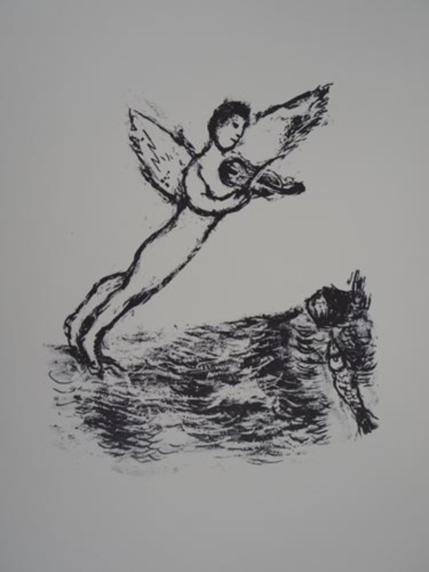 Marc CHAGALL (after) The Angel Lithographic reproduction on Vellum 39.5 x 29 [...]