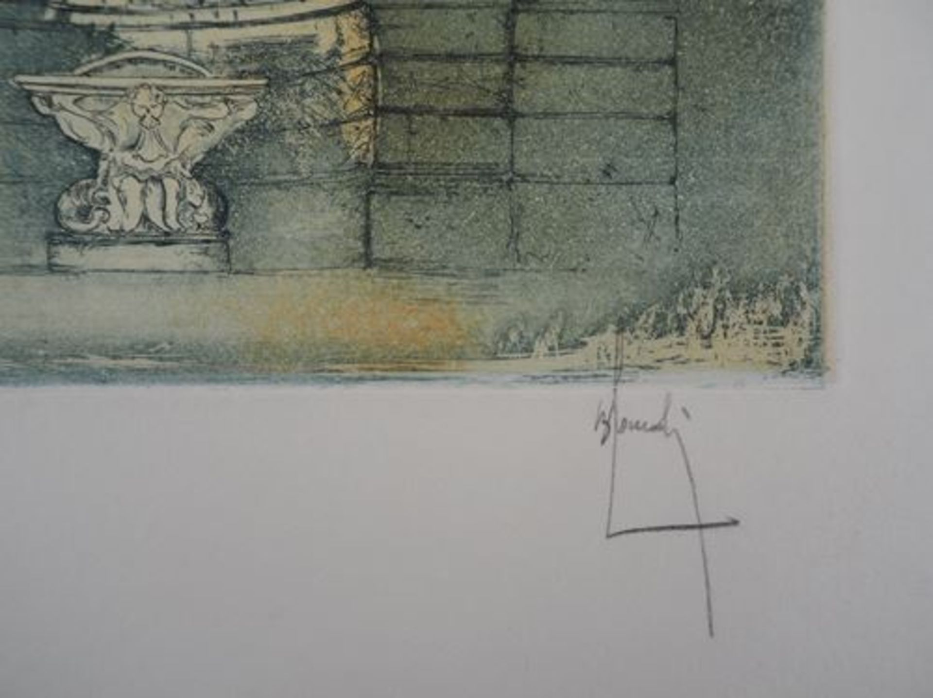 Bernard LOUEDIN The Sacré-Coeur Original engraving on Vellum Signed in pencil [...] - Bild 7 aus 7