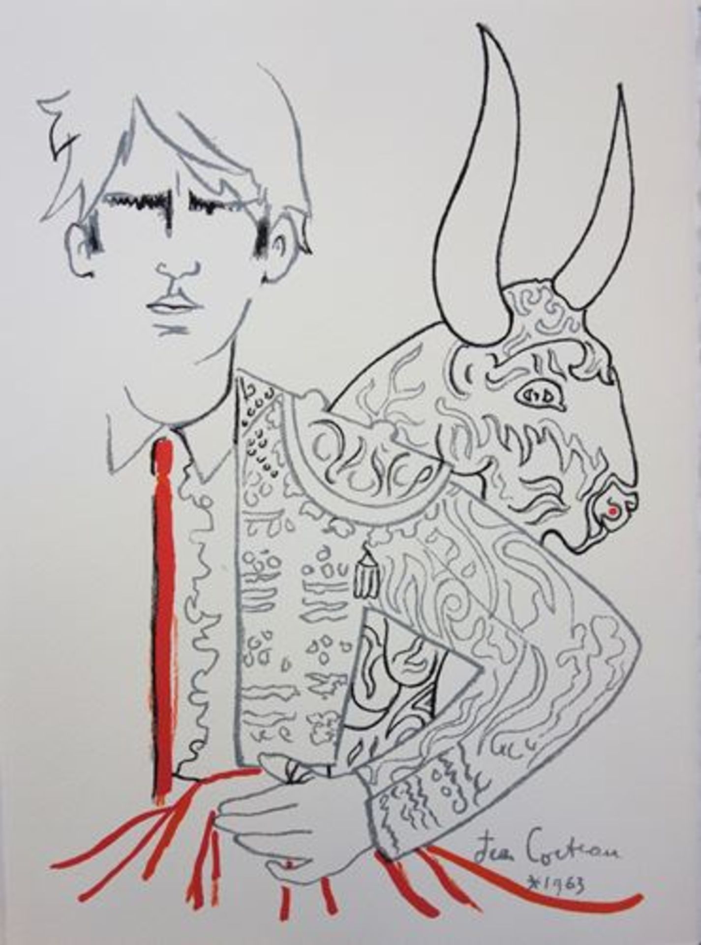 Jean Cocteau (1889-1963) Before the attack, 1965 Colour lithograph Signed in the [...]