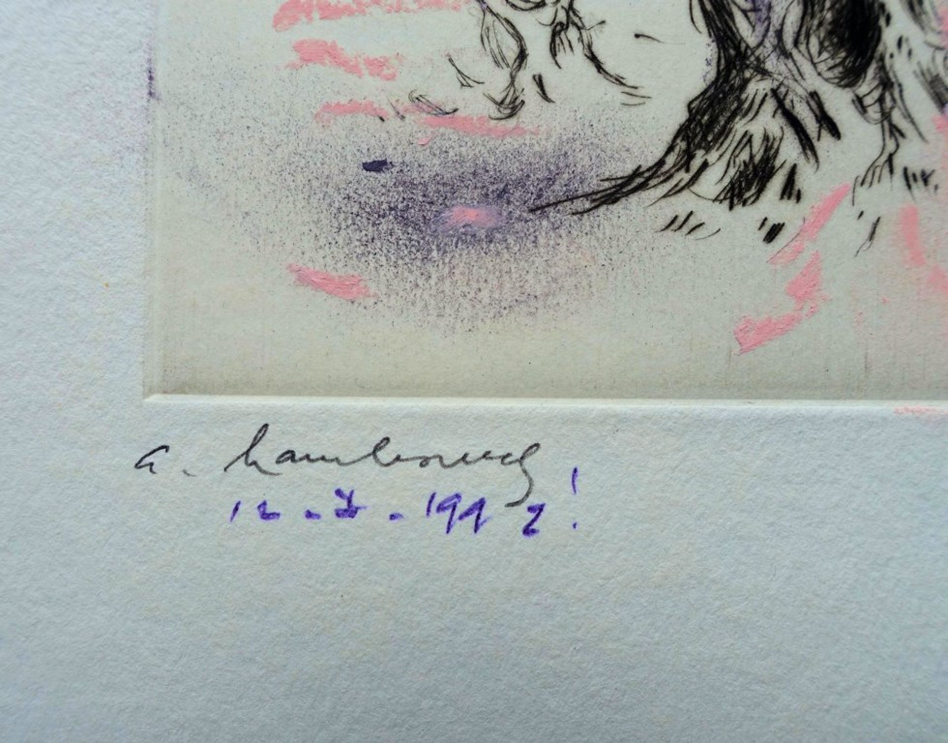 André Hambourg (1909-1999) Gravure originale signée et rehaussée au pastel par [...] - Bild 2 aus 5