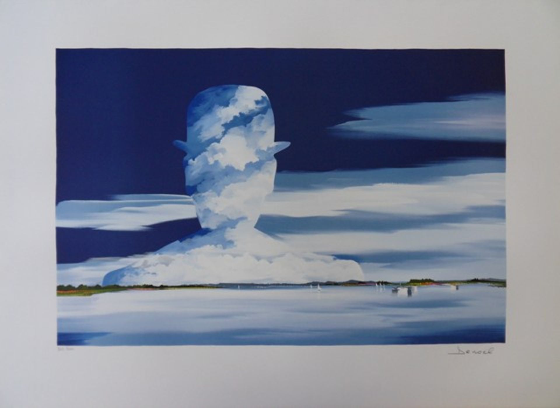 DENOËL (1934-) Le chapeau de Magritte - Lithographie originale - Signée au crayon [...]