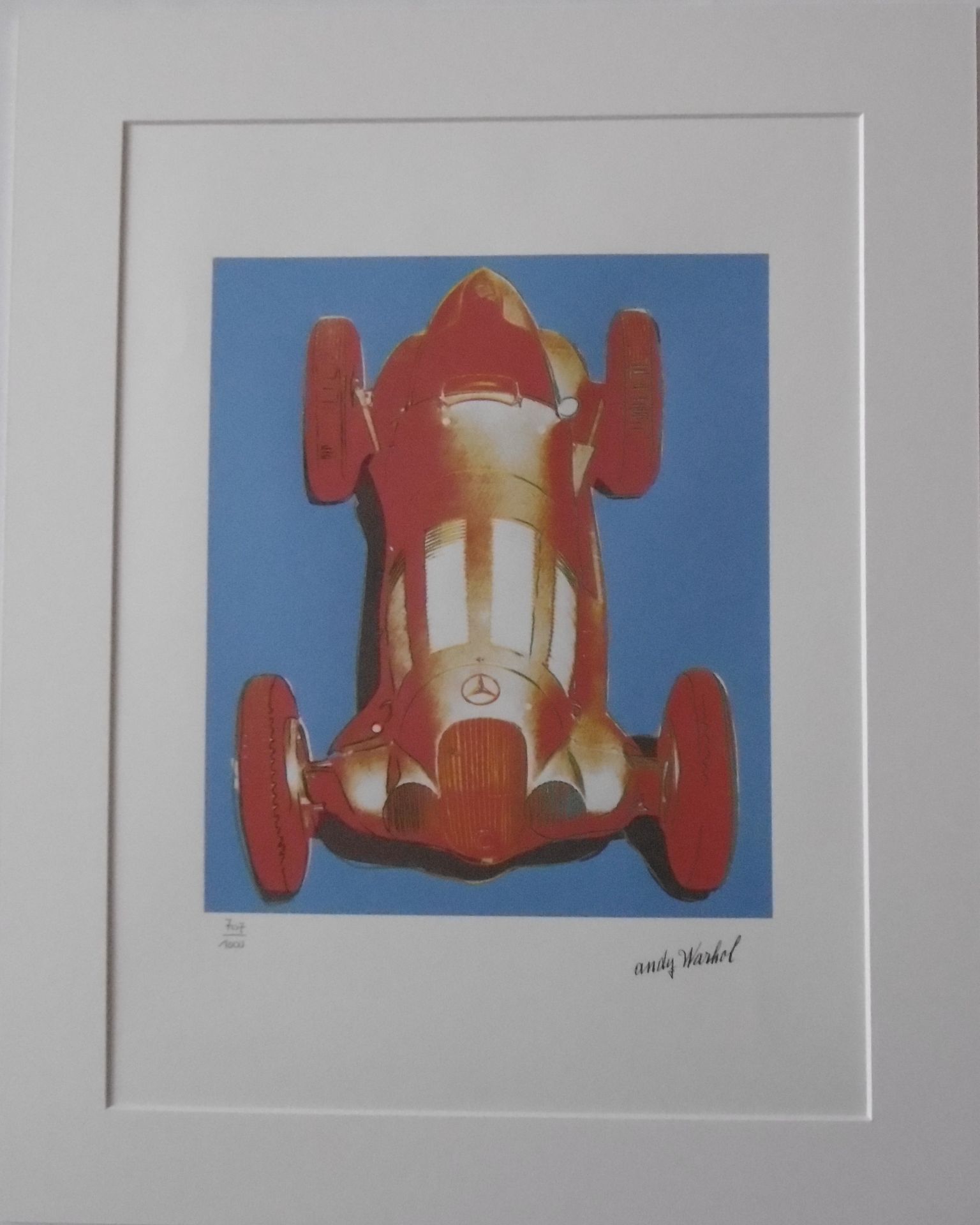 Andy WARHOL(d'après) MERCEDES W 125 RACECAR Bleu et Rouge Lithographie Signée dans [...]