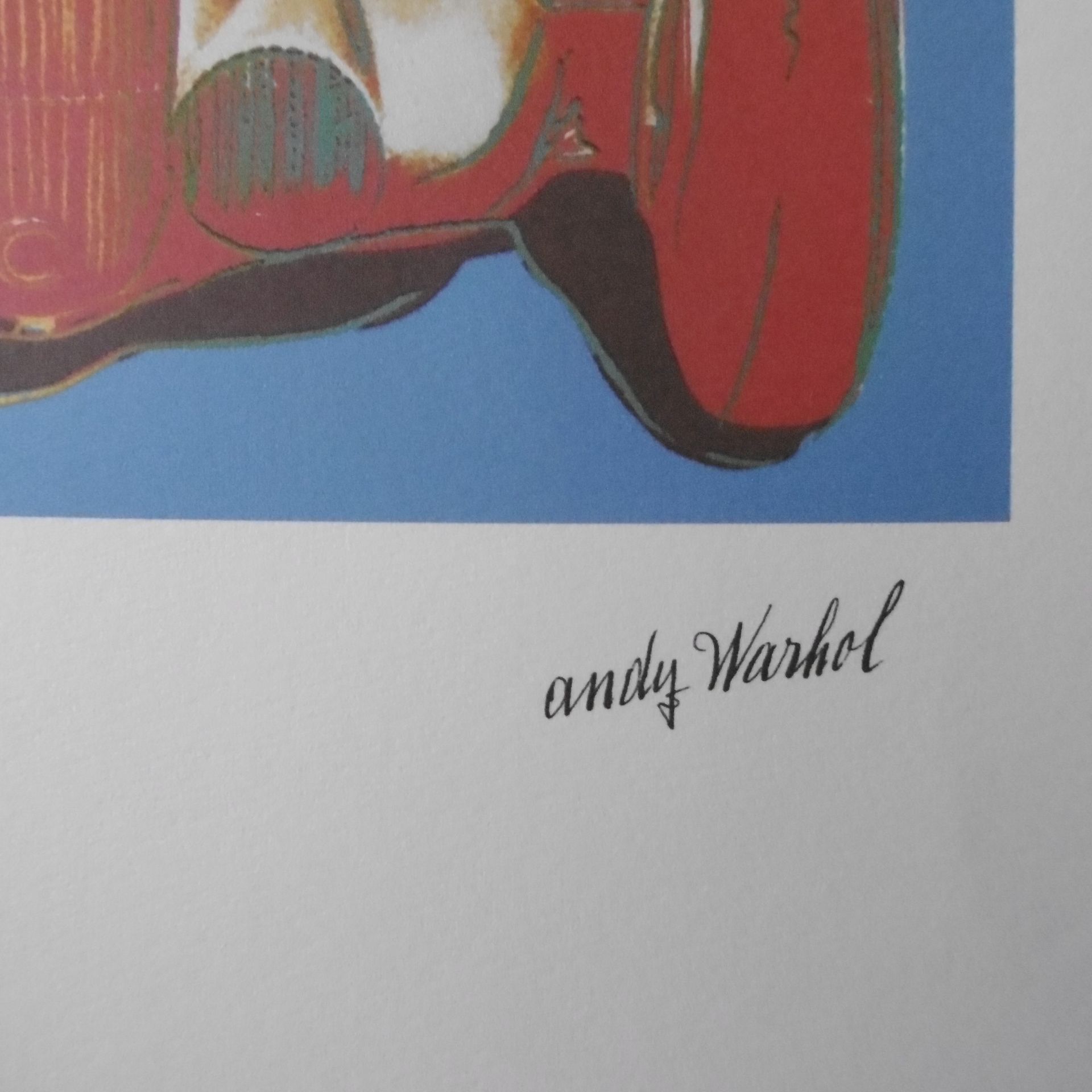 Andy WARHOL(d'après) MERCEDES W 125 RACECAR Bleu et Rouge Lithographie Signée dans [...] - Bild 4 aus 5