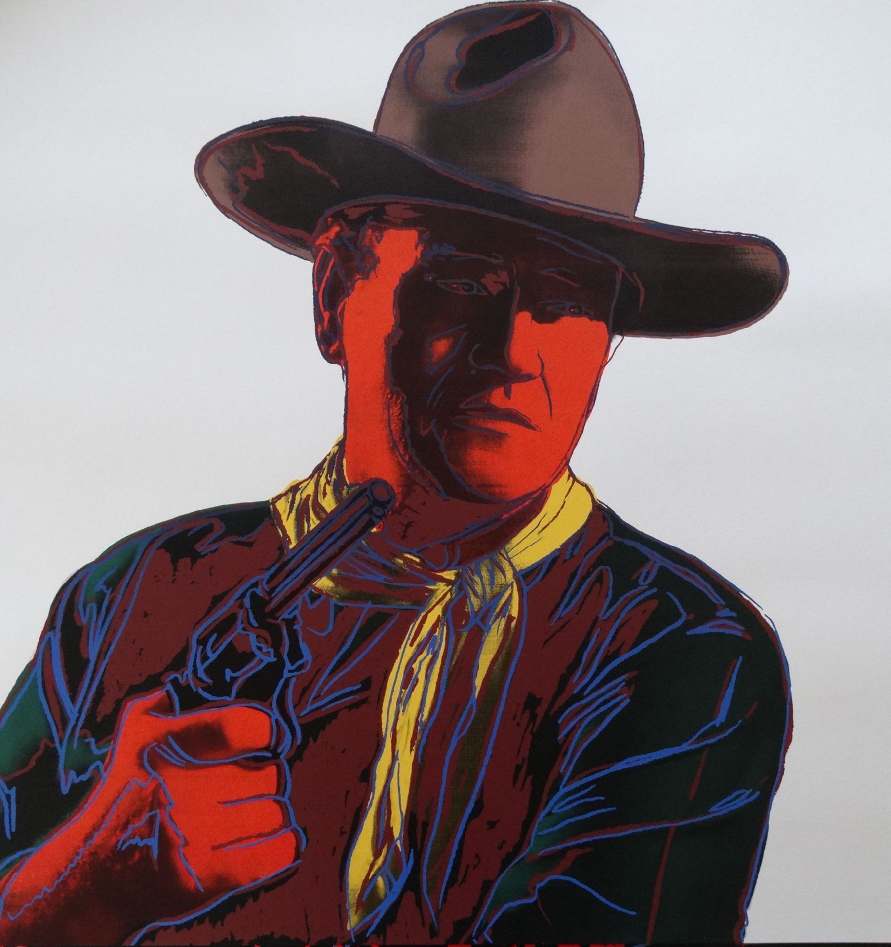 Andy Warhol - "John Wayne",1986 - Sérigraphie en couleurs du Lenox Museum Board, [...]