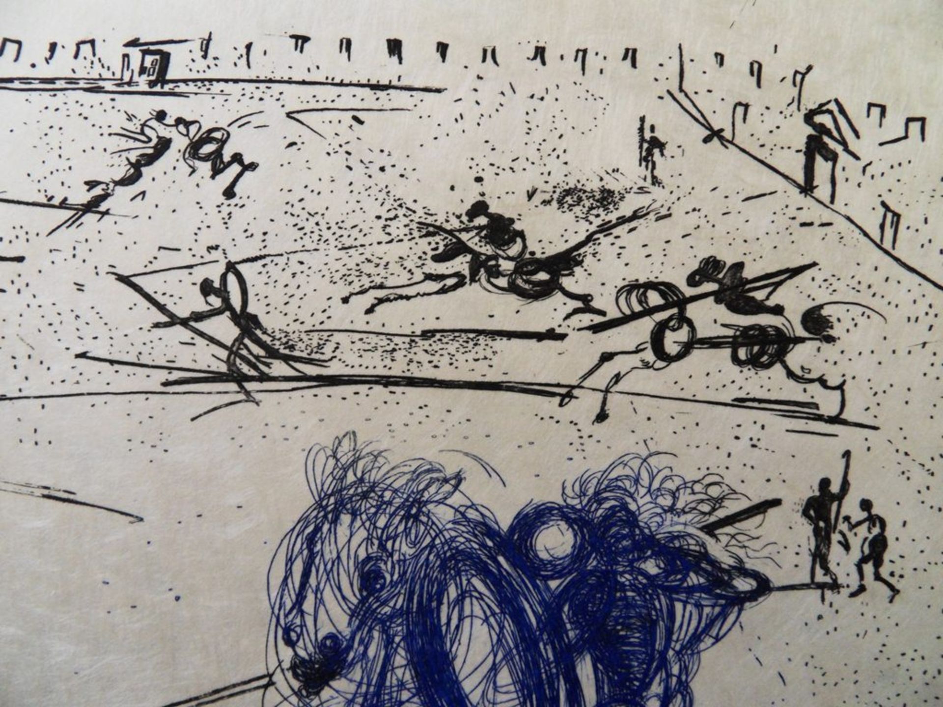 Salvador Dali The blue riders Etching Signed in the plate On Japan paper 28 x 38 [...] - Bild 6 aus 7