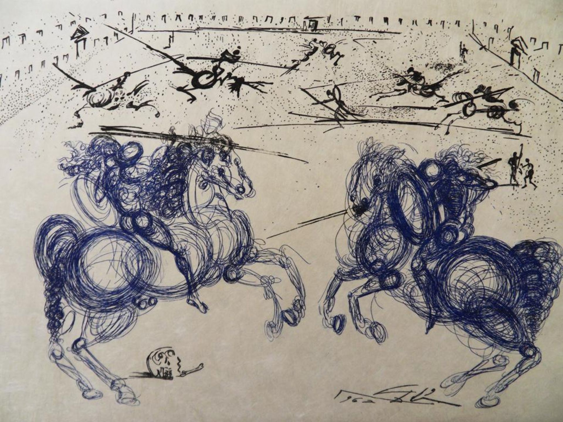 Salvador Dali The blue riders Etching Signed in the plate On Japan paper 28 x 38 [...] - Bild 2 aus 7