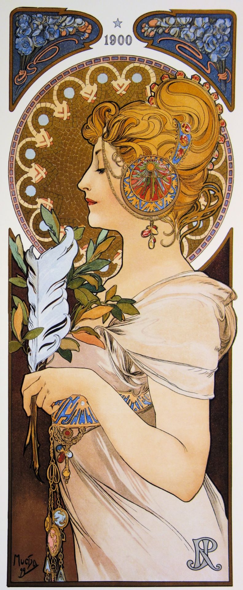 Alphonse MUCHA (d'après) La Plume Giclée originale sur vélin Signée dans la [...] - Bild 3 aus 7