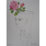 Jean MARAIS (1913 - 1998) La femme fleurs Lithographie tirée offset (imprimée ton [...]