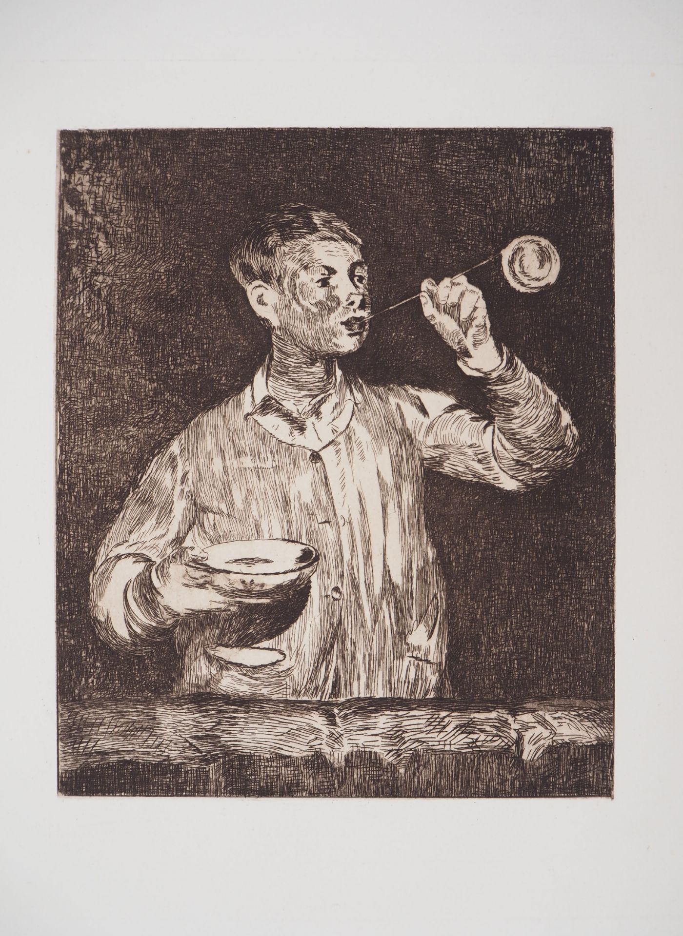 Edouard Manet The child with soap bubbles, 1869 Original engraving (etching) on [...] - Bild 6 aus 7