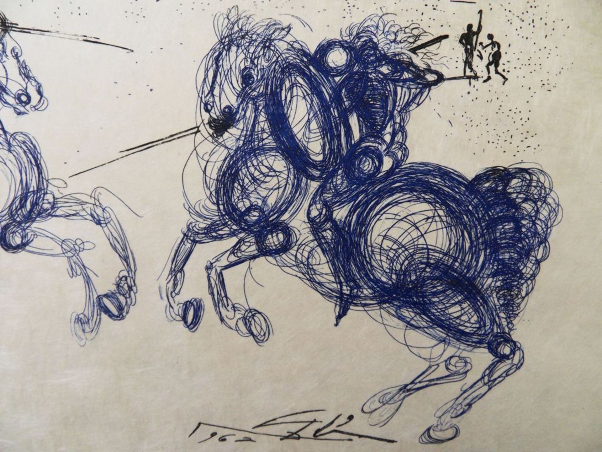 Salvador Dali The blue riders Etching Signed in the plate On Japan paper 28 x 38 [...] - Bild 4 aus 7