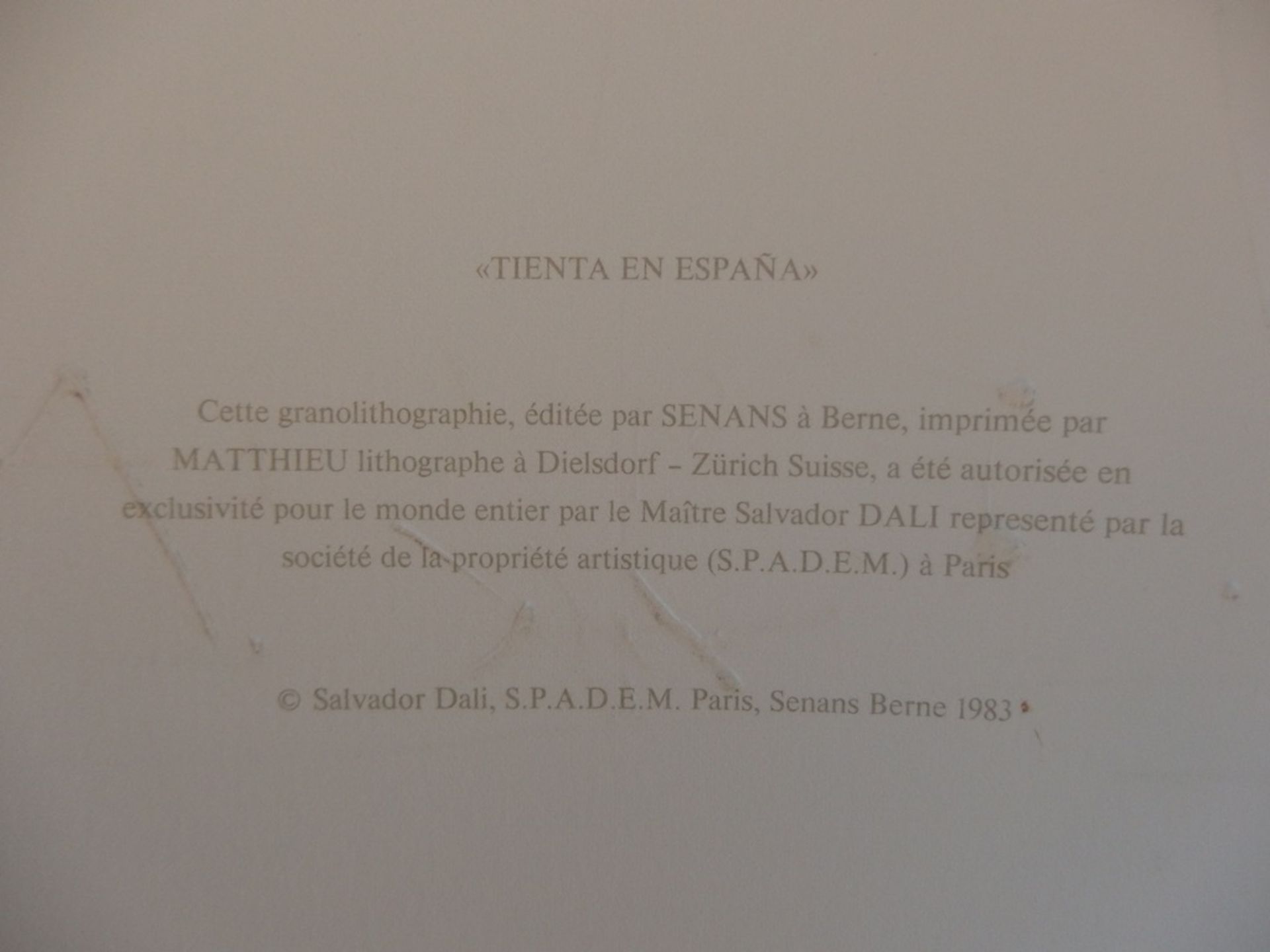 Salvador Dali Tienta in Espana Lithograph and embossing after a watercolor On vellum [...] - Bild 7 aus 7