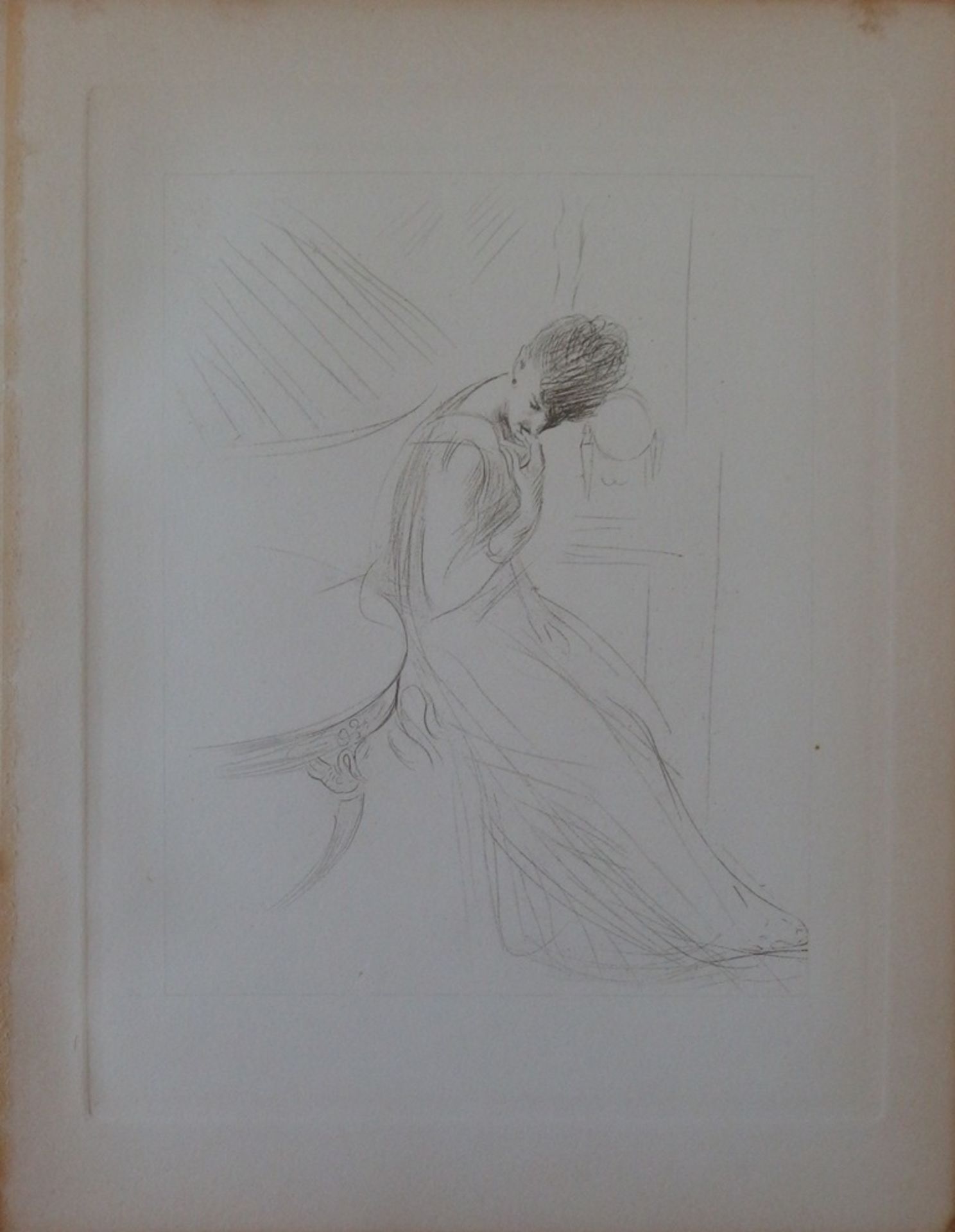 Paul César HELLEU Pensive woman Engraving (drypoint) on Vellum Signed in the [...] - Bild 3 aus 3