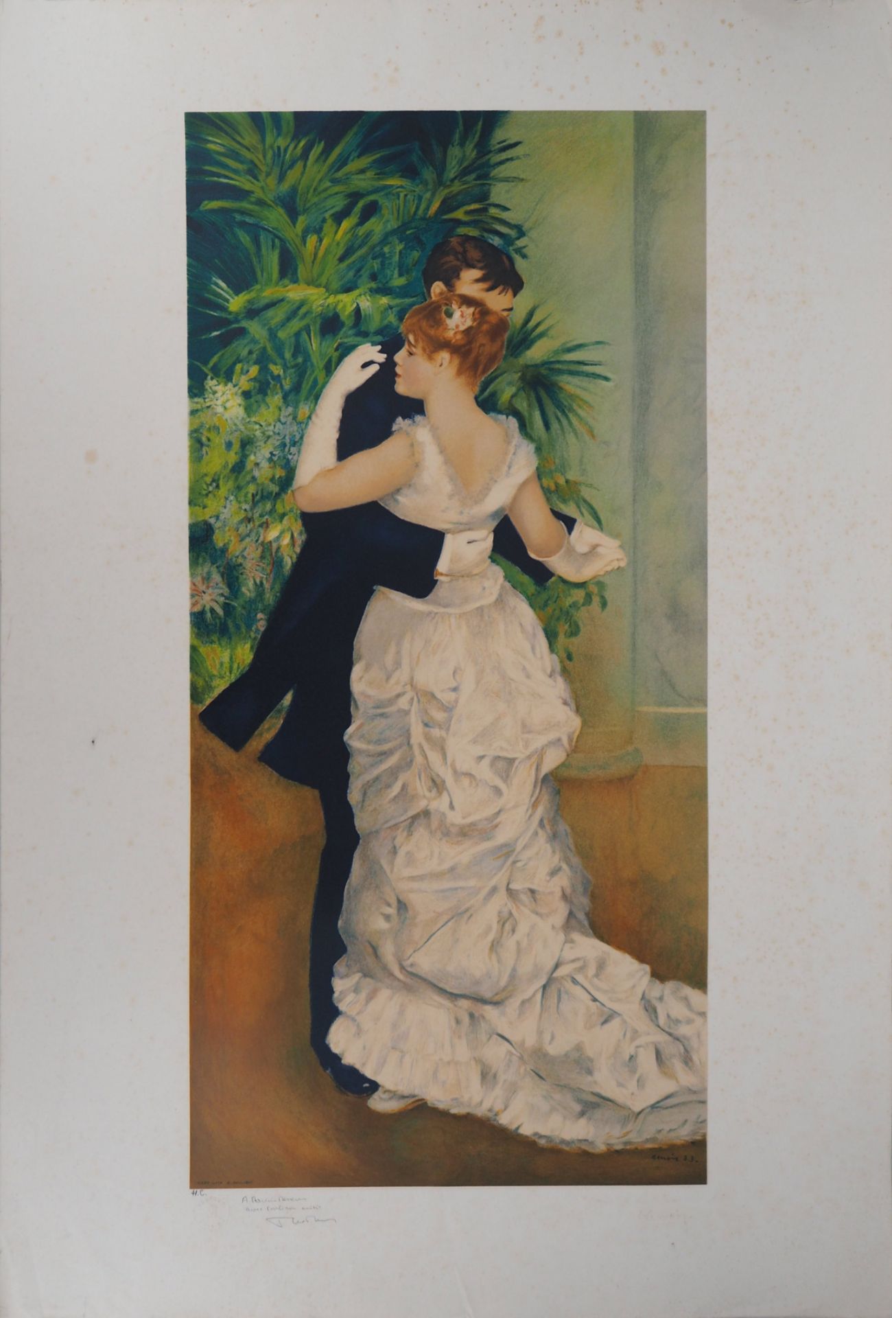 Pierre-Auguste RENOIR (d'après) Danse dans la ville Lithographie en couleur Signée [...] - Bild 3 aus 10