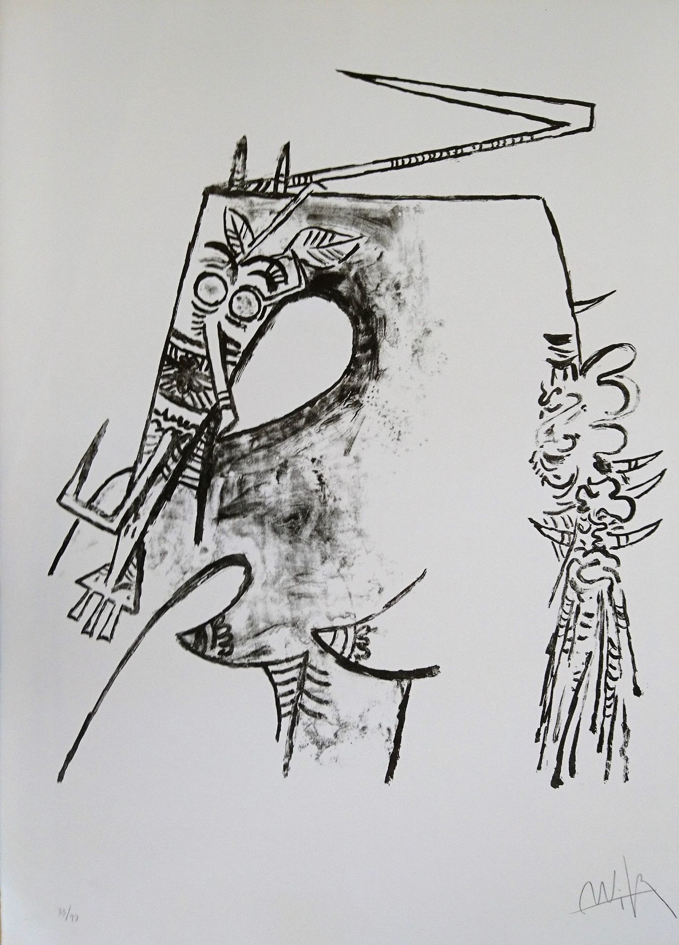 Wilfredo Lam - Figure blanche et noire Original lithograph on Arches paper Signed in [...]